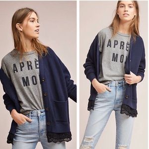 LILI’S CLOSET (Anthro) • Dalton Lace Trim Cardigan